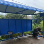 В Рыбновском районе ремонтируют дорогу и меняют остановочные павильоны