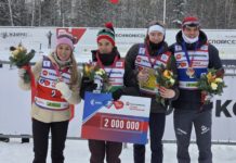 Победу в смешанной эстафете «Технониколь. Гонка чемпионов» одержала команда Вероники Степановой
